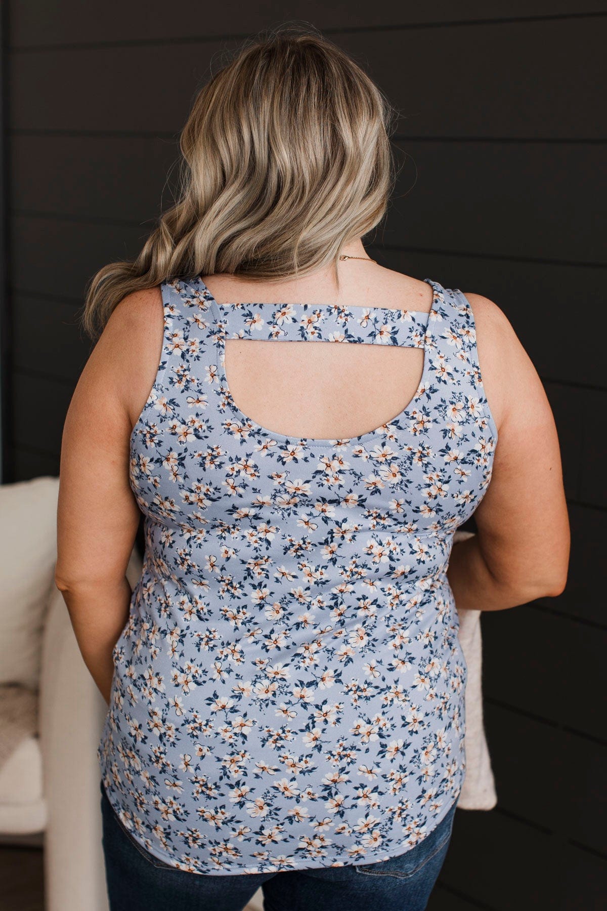 Look So Lovely Floral Tank Top- Powder Blue