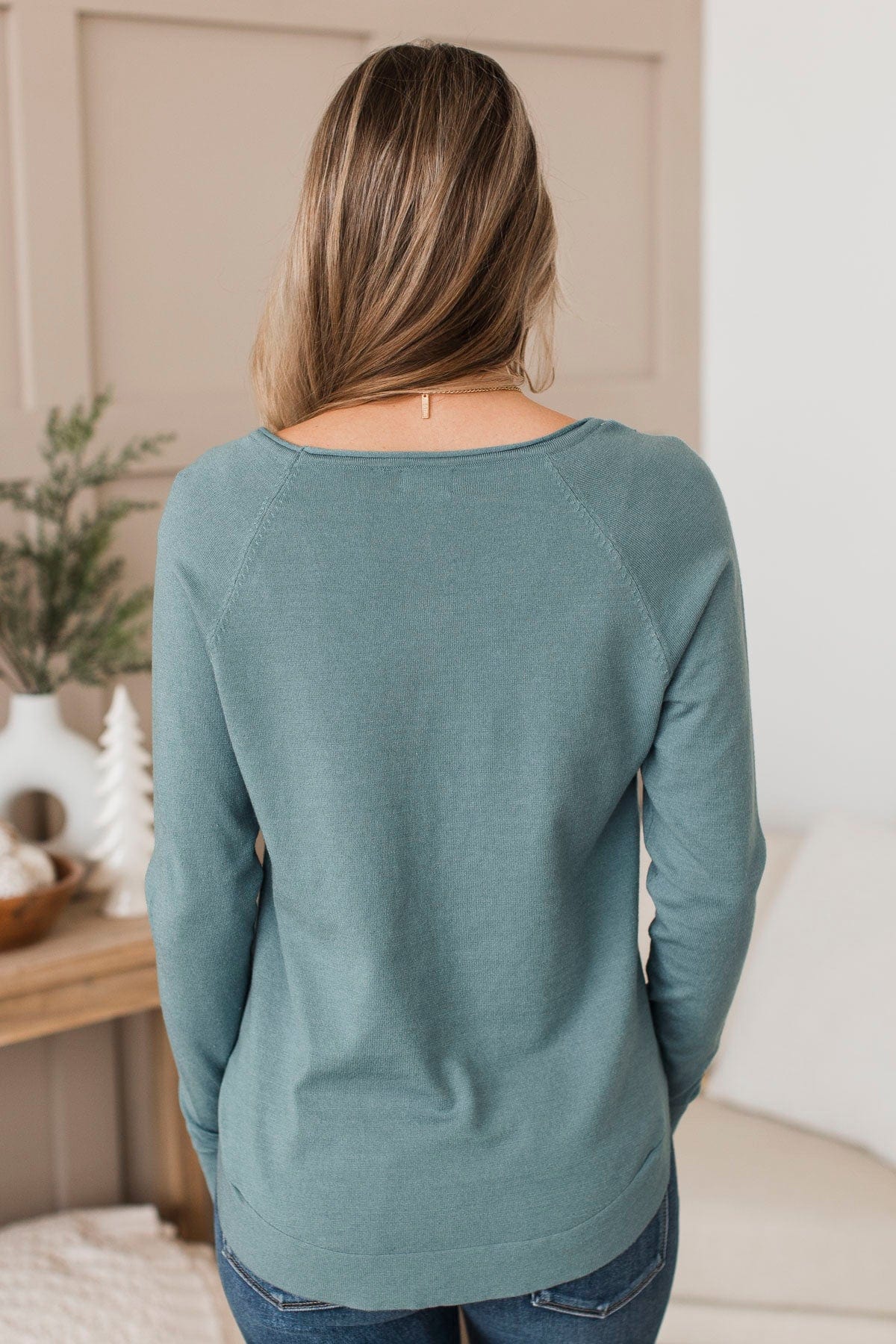 Butter Me Up Knit Sweater- Dusty Blue