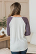 Lost In Thoughts Knit Top- Ivory & Purple