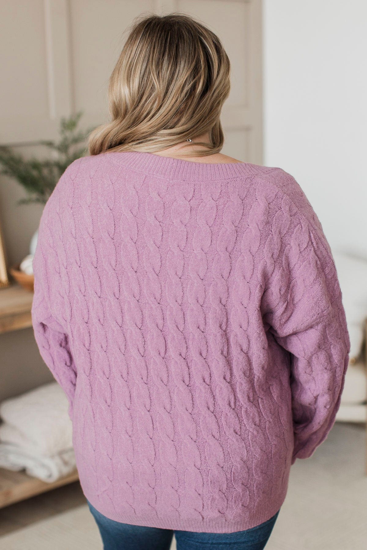 Beyond Cozy Knit Button Cardigan- Lavender