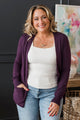 Captured Your Heart Knit Cardigan- Eggplant