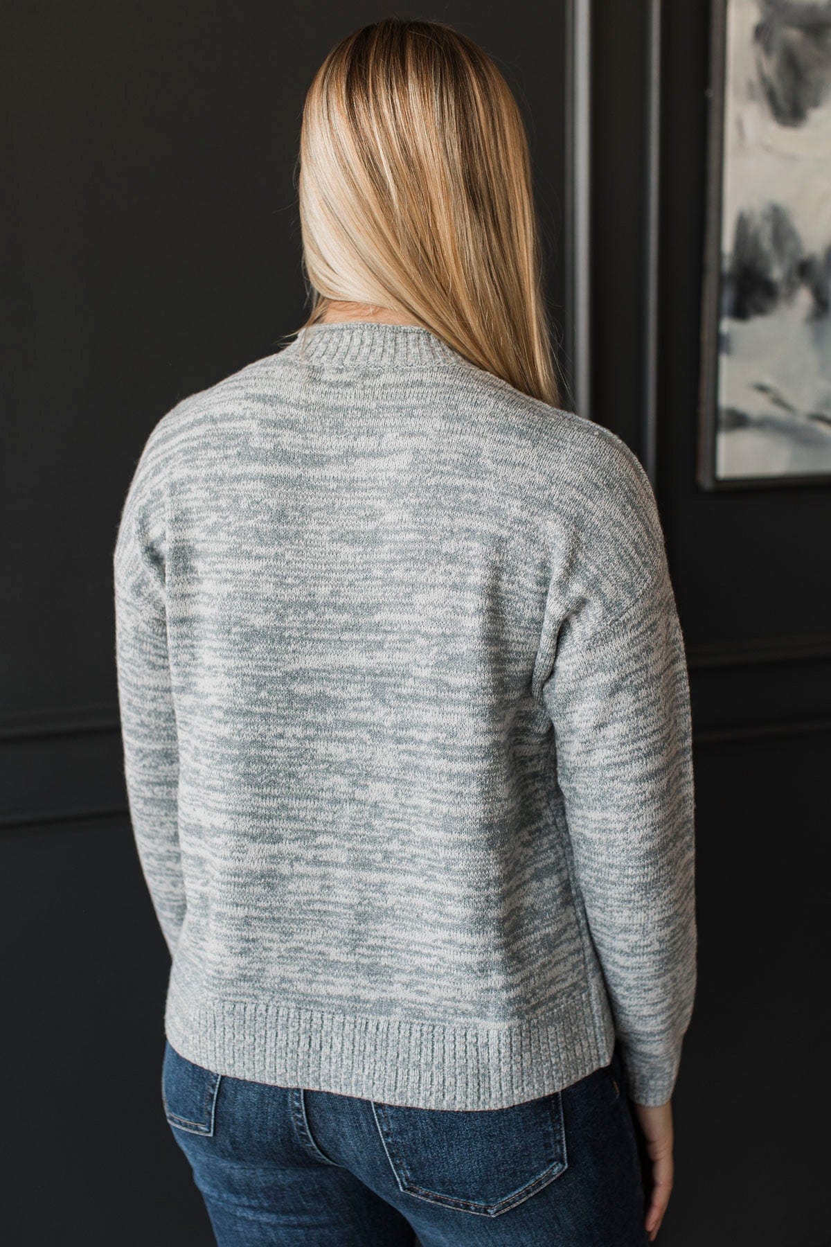 Epretty - SPACE-DYE KNIT V-NECK SWEATER main image 1