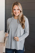 Remember The Night Hooded Knit Top- Grey
