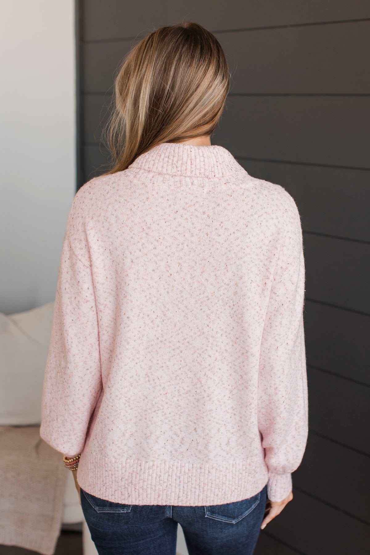 Biggest Wish Turtle Neck Sweater- Blush