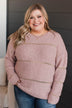 Drawn To You Striped Knit Sweater- Mauve & Gold