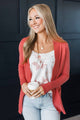 As Easy As Can Be Cardigan- Coral