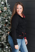 Easy To Love Quarter Zip Hoodie- Black & Red Plaid