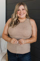 Totally Darling Striped Knit Tank Top- Light Mocha