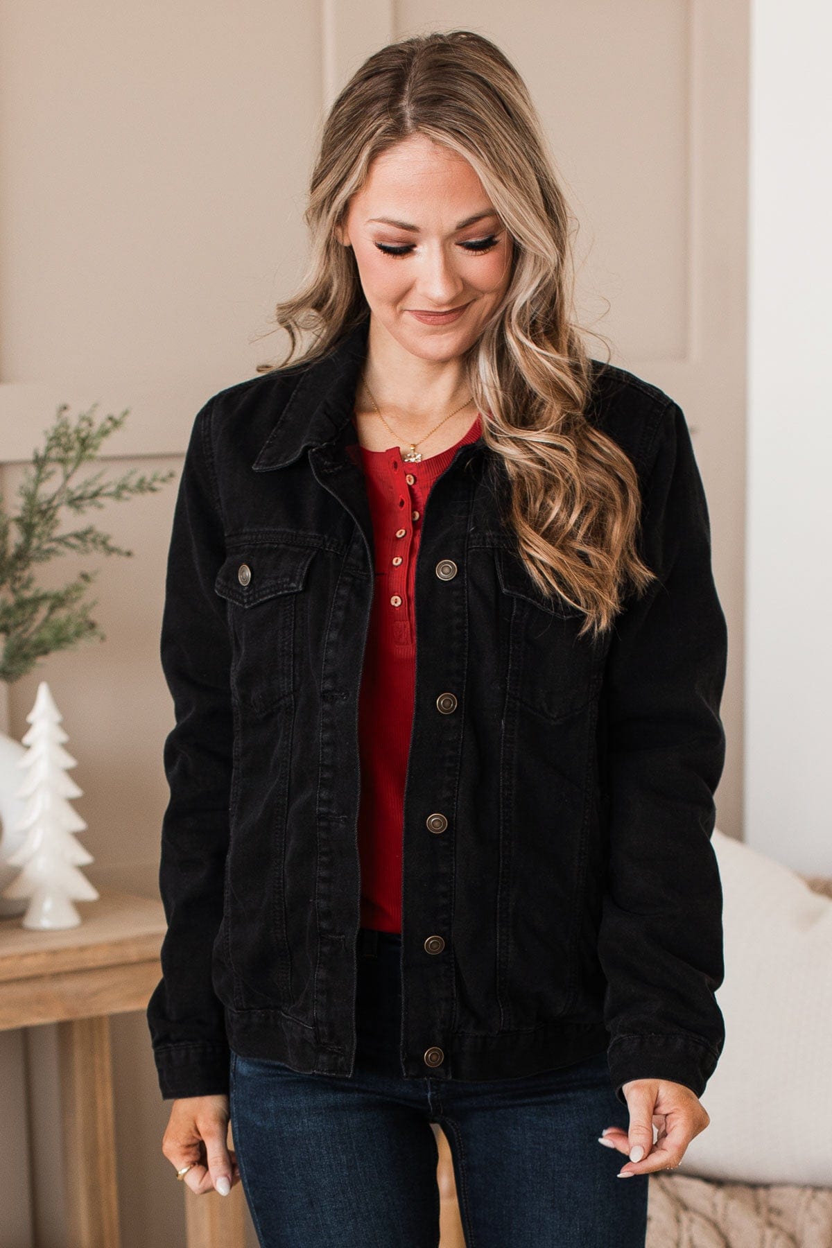 Change Of Seasons Denim Jacket Black Buffalo Plaid The Pulse