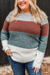 All About Autumn Knit Sweater- Rust & Forest Green
