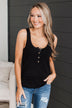 Undeniably Perfect Ribbed Tank Top- Black
