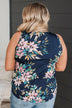 Spring To Life Floral Tank Top- Navy