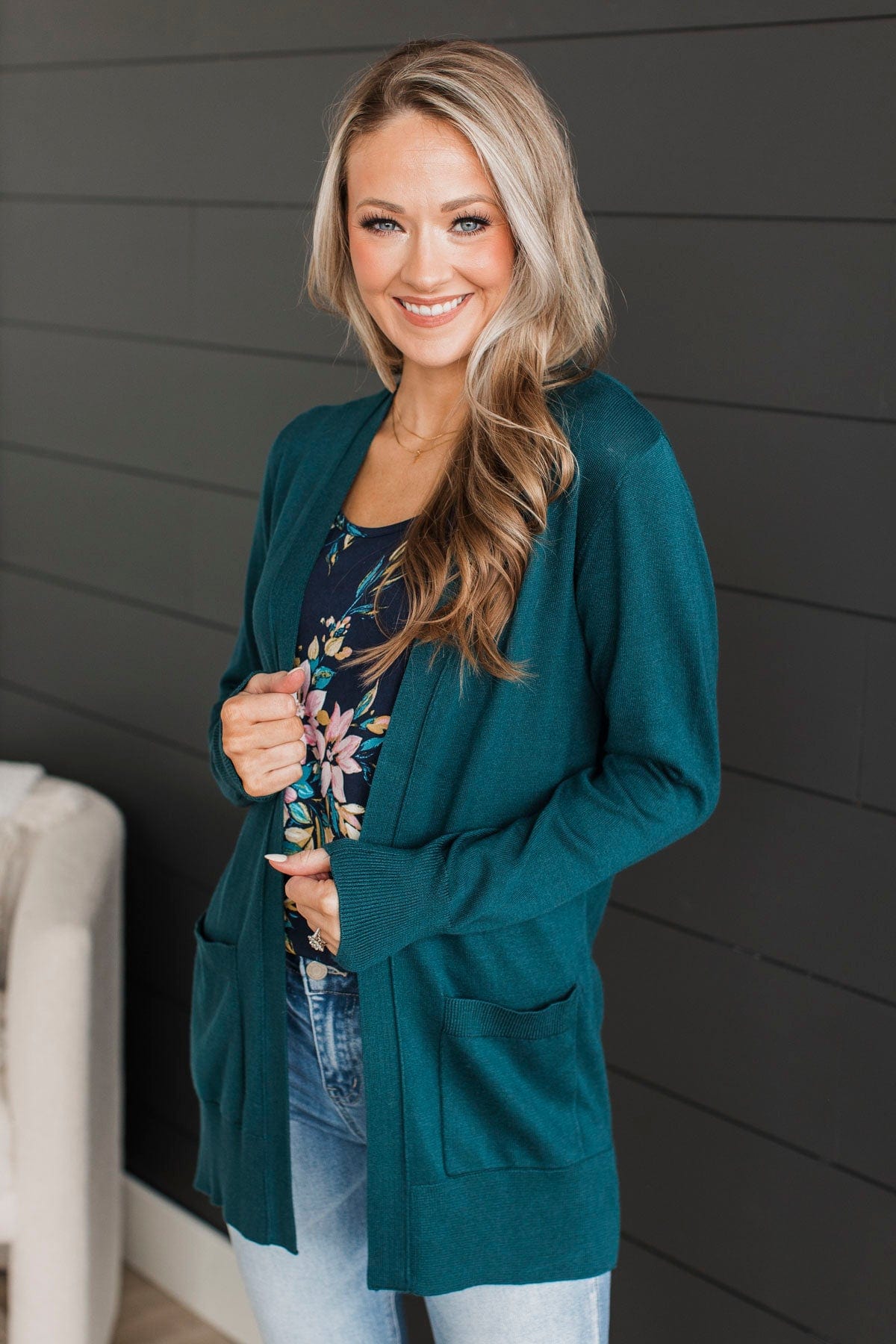 Can t Resist This Knit Cardigan Peacock Blue