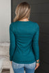 Hold Me Near Ribbed Knit Top- Teal