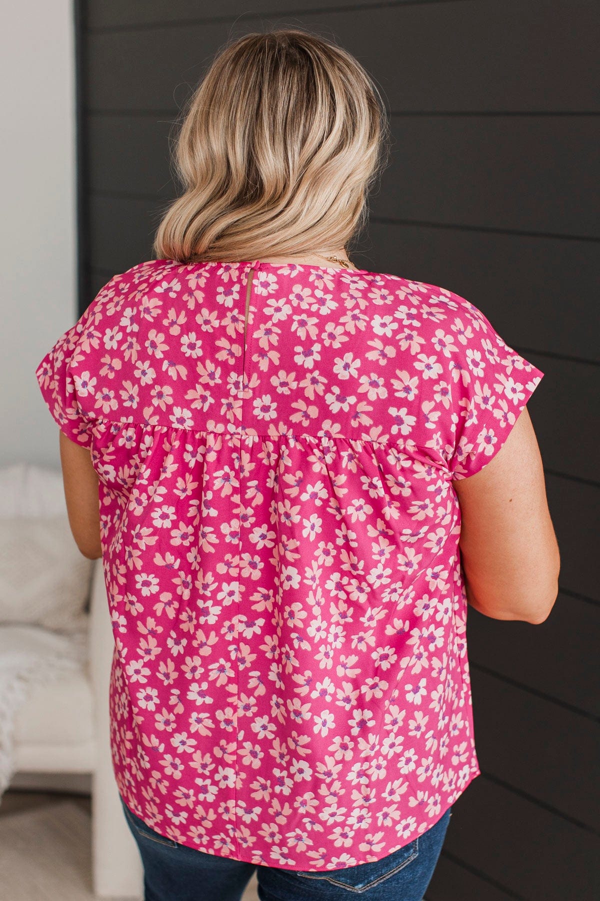 Adore Your Attention Floral Blouse- Hot Pink