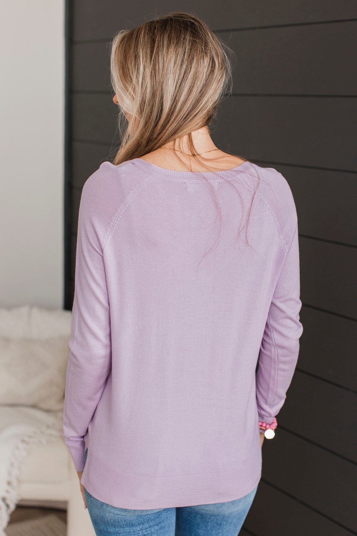 Madly In Love V-Neck Sweater- Lavender