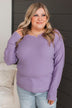 Hearts Beat Together Knit Sweater- Lavender