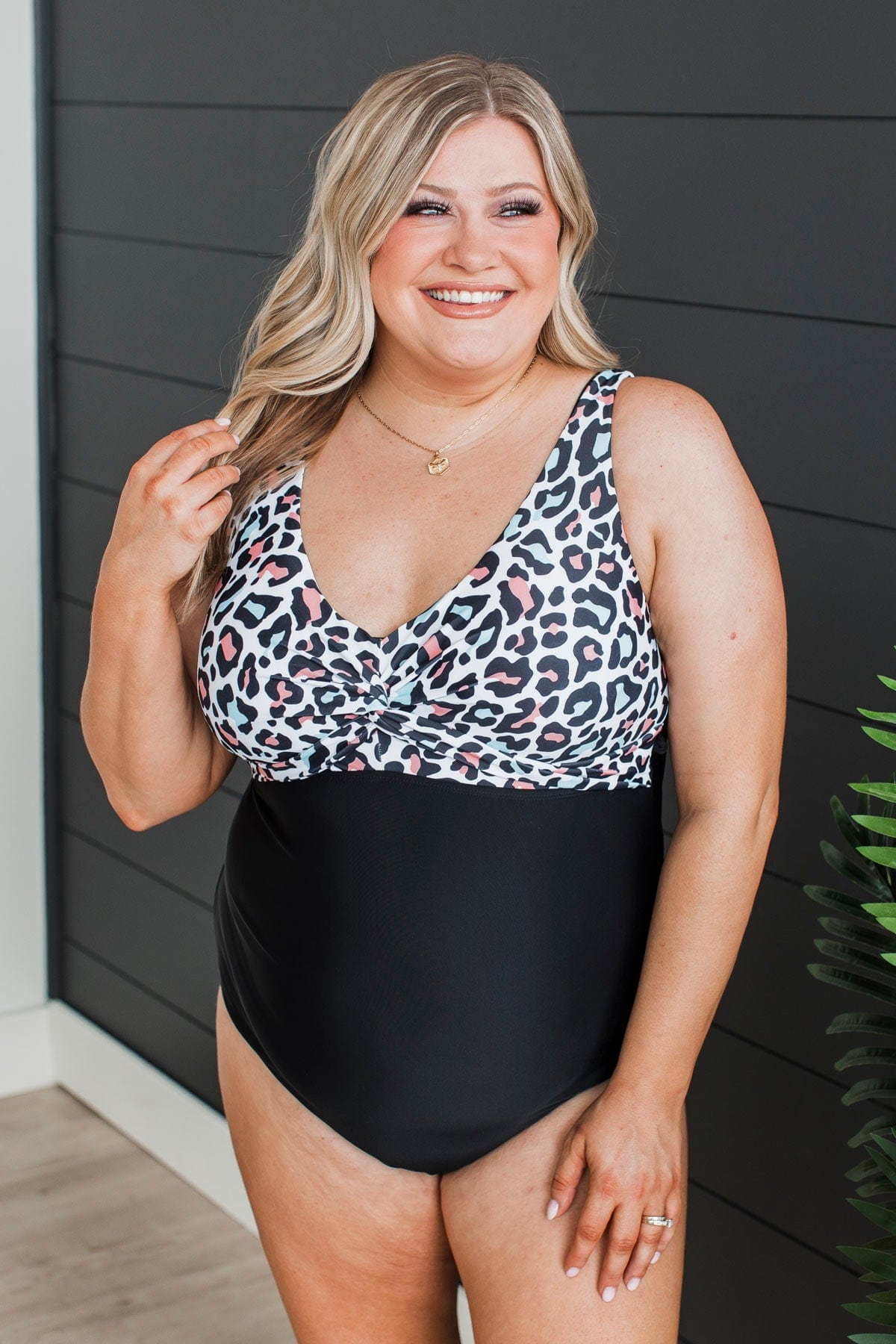 Black and white leopard print swimsuit discount