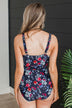 Beach Party One-Piece Swimsuit- Navy Floral