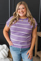 Unstoppable You Striped Knit Top- Lavender