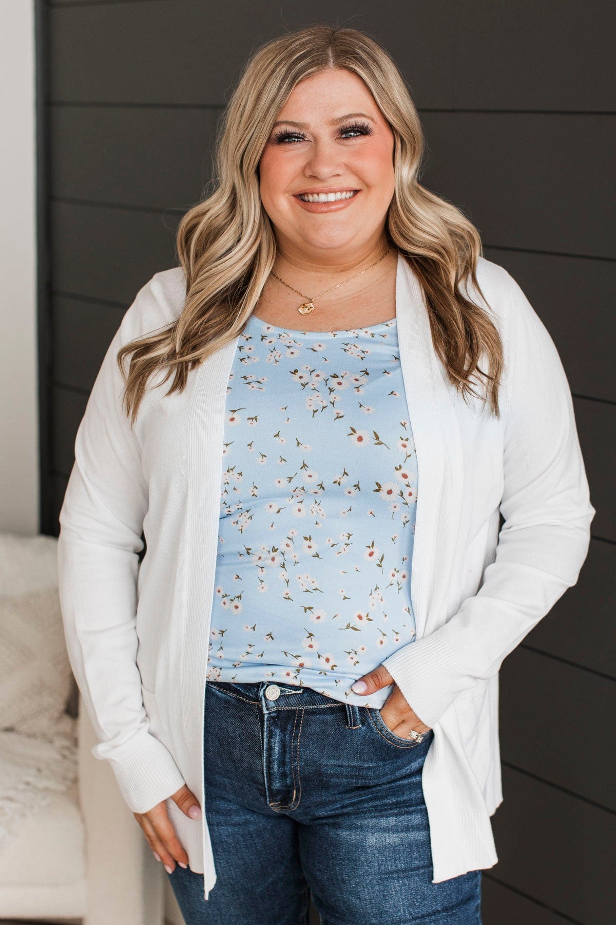 White lightweight cardigan top