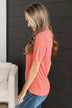 Story Of Us Striped Knit Top- Coral