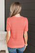 Story Of Us Striped Knit Top- Coral