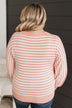 No One Sweeter Striped Sweater- Peach