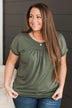 Certainly Sweet Knit Top- Olive