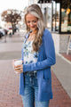 Positive Outlook Open Front Cardigan- Denim