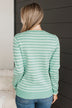Brings You Back Striped Sweater- Mint & Ivory