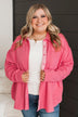 See The City Button Up Shirt Jacket- Pink