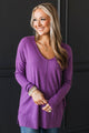 Always Evolving V-Neck Sweater- Purple