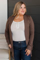 Comfortable With Myself Knit Cardigan- Cocoa