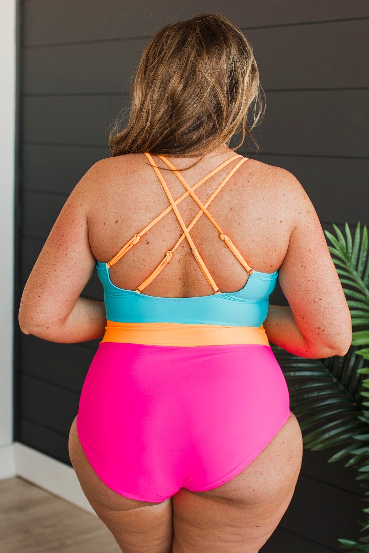 Ocean Outings One-Piece Swimsuit- Blue, Orange, & Pink