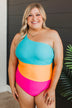 Tropical Dreams One-Piece Swimsuit- Blue, Orange, & Pink
