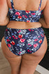 Bask In The Sun Floral Swim Bottoms- Navy