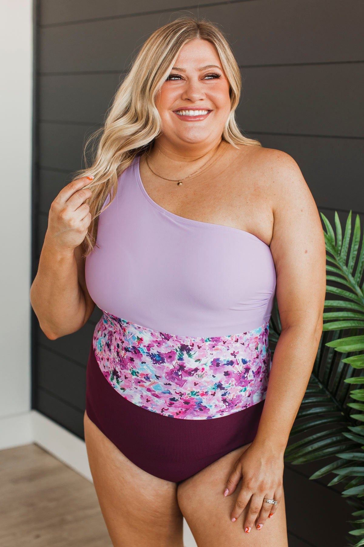 Tropical Dreams One-Piece Swimsuit- Plum & Lavender