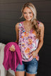 Picnic Date Floral Tank Top- Pink