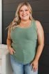 Immensely Loved Ribbed Tank Top- Sage