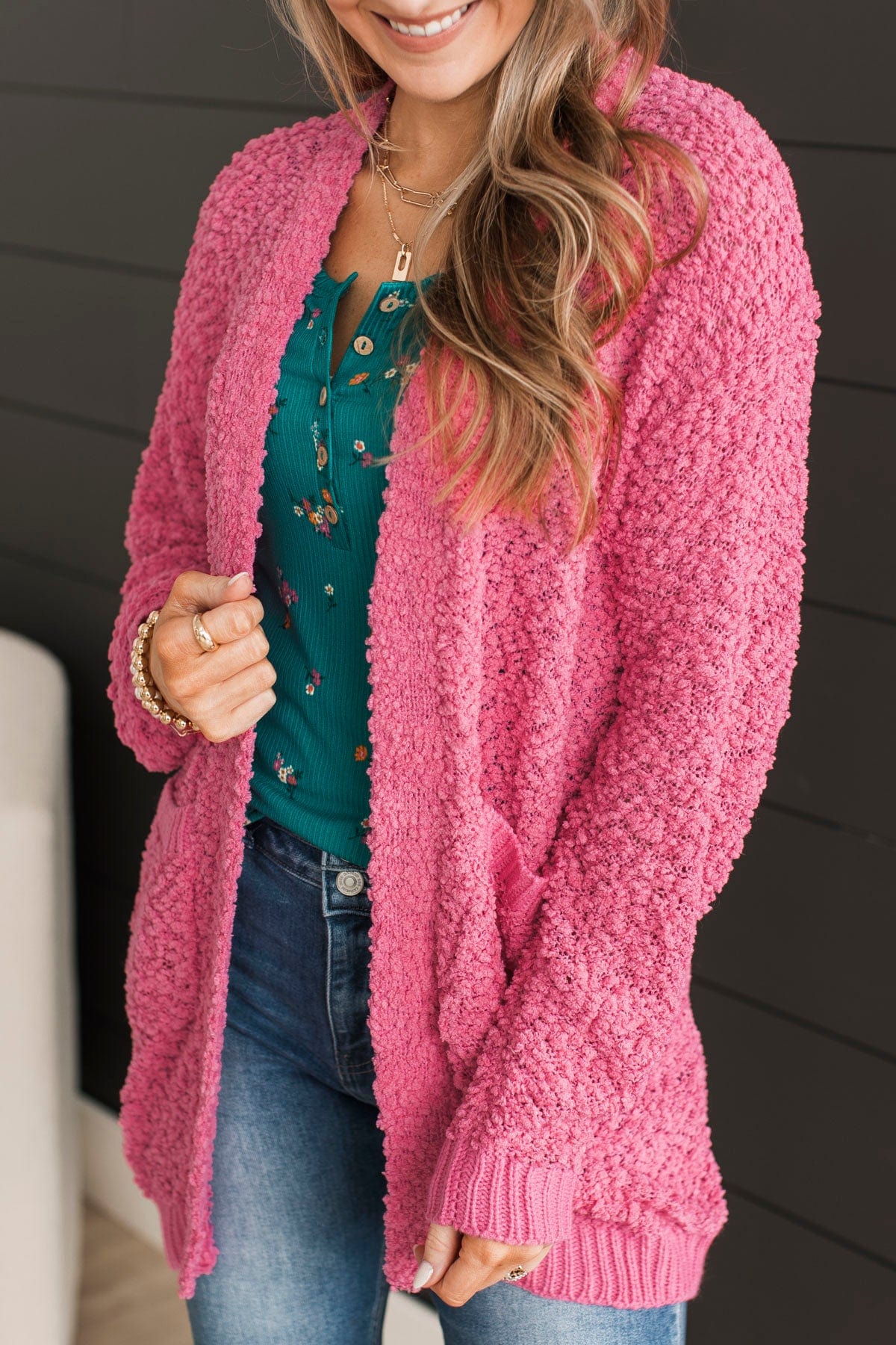 Womens bright pink cardigan sale