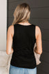 Behold My Love Ruched Tank Top- Black