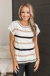 As Always Striped Knit Top- Ivory & Taupe
