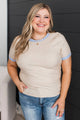 Working Around It Short Sleeve Top- Oatmeal & Chambray