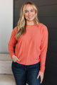 Feeling Devoted Knit Dolman Sweater- Coral
