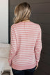 Brings You Back Striped Sweater- Pink