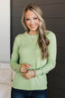 Lost In Your Love Knit Sweater- Light Green