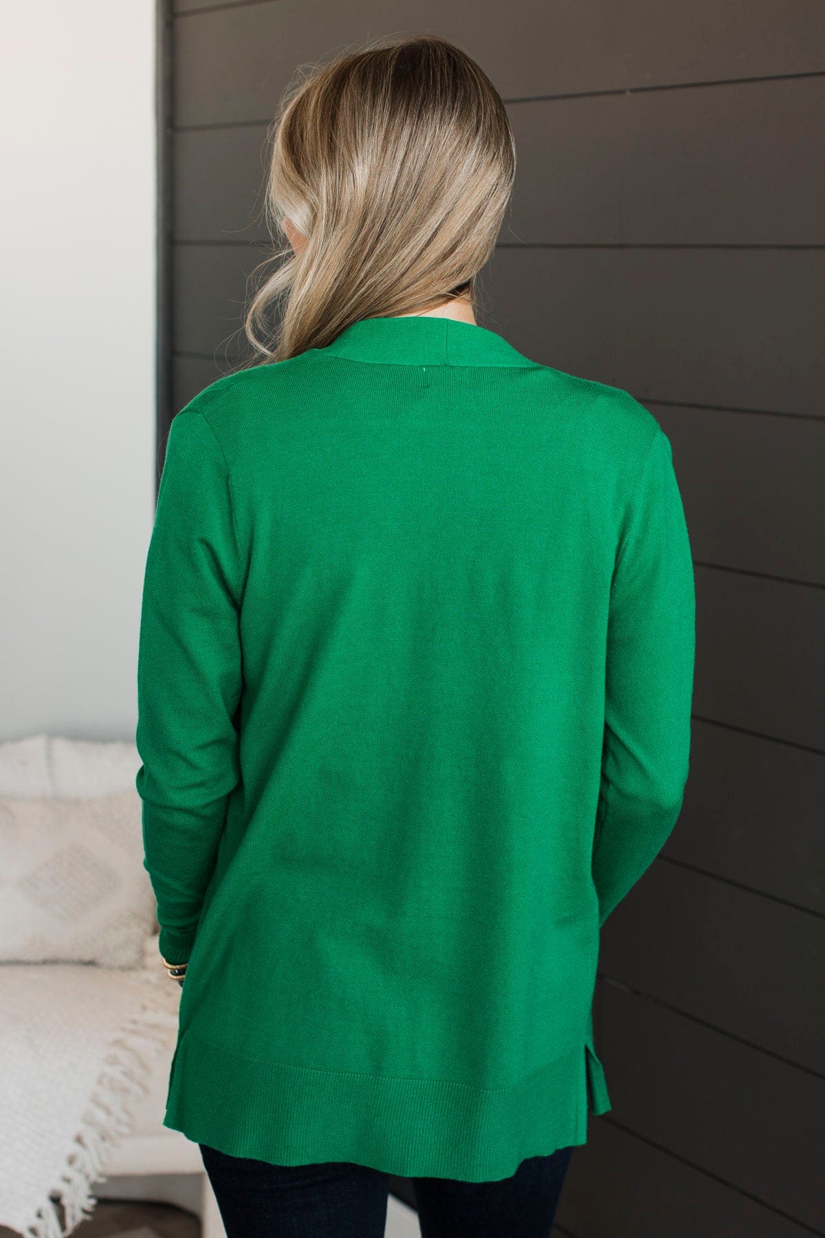 Time To Be Alive Drape Cardigan- Green