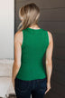 Cool Ambition Ribbed Tank Top- Kelly Green