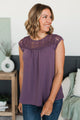 Searching For Truth Cap Sleeve Top- Dark Lavender